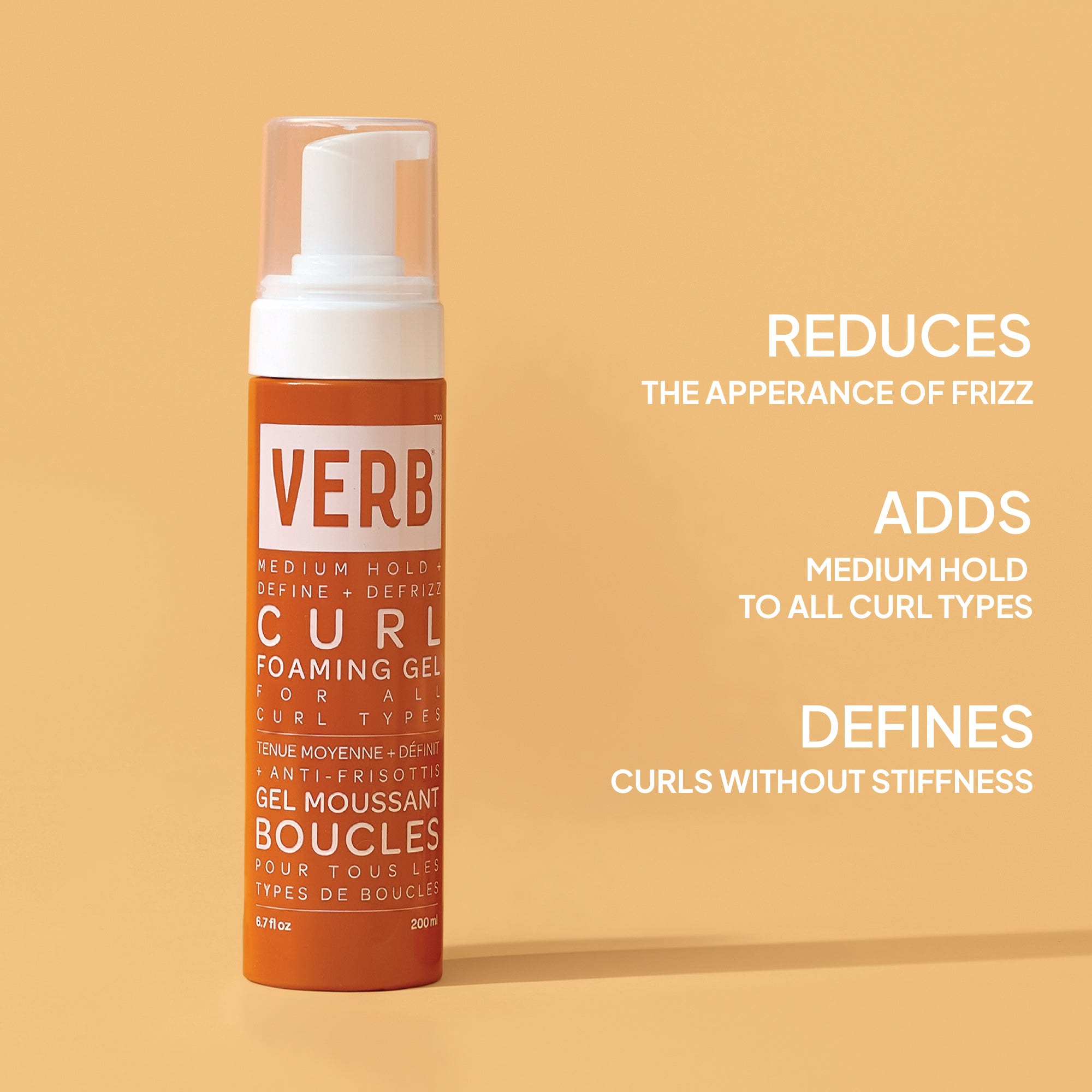 curl foaming gel | define + defrizz curly hair | verb®