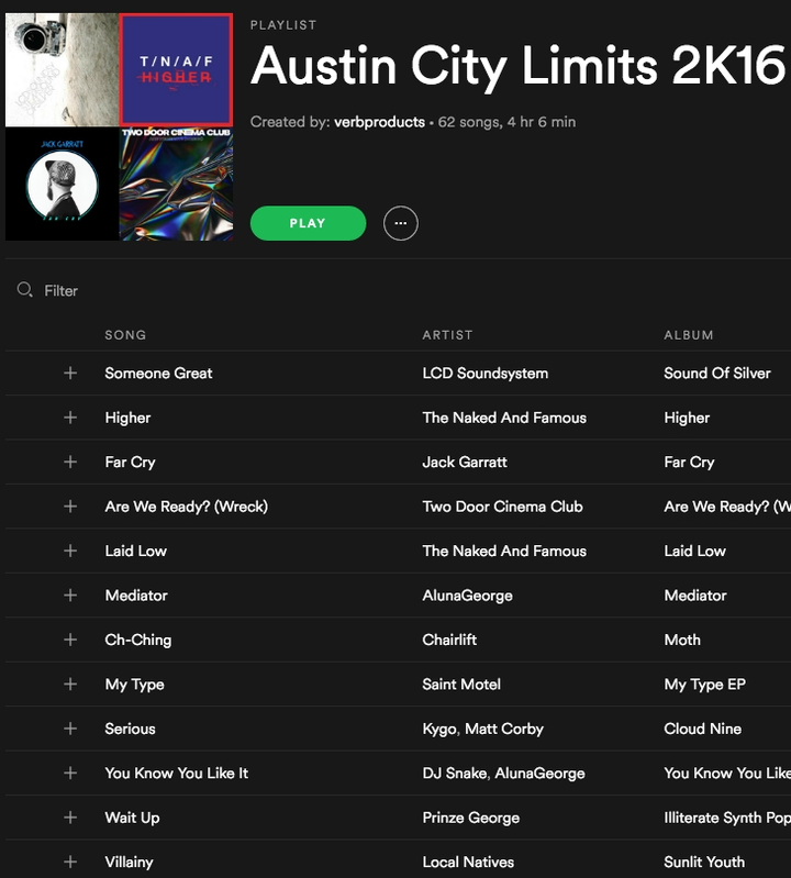 Verb Music - Austin City Limits Playlist