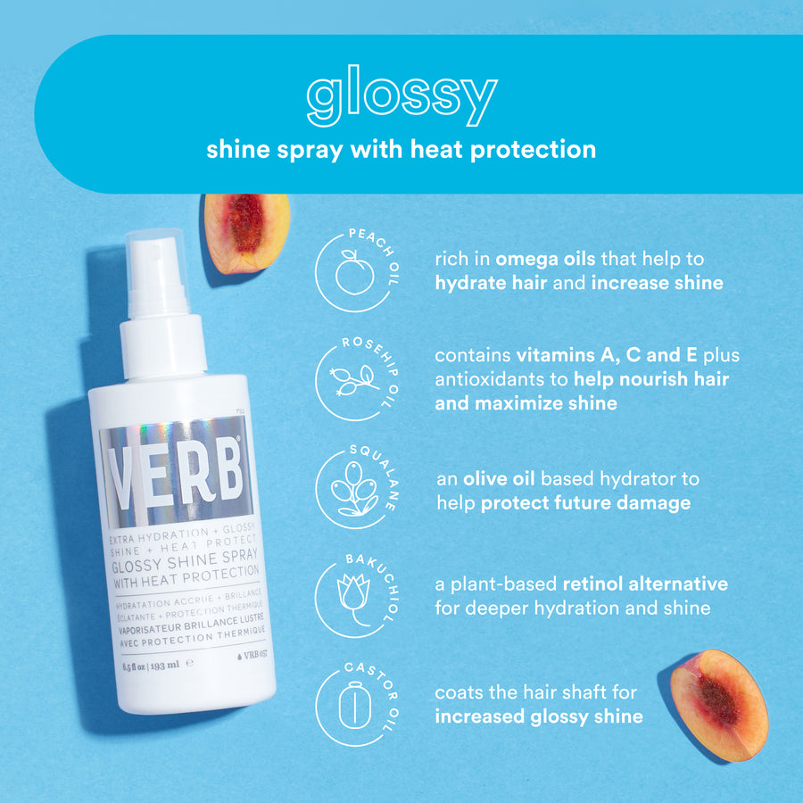glossy shine spray with heat protection