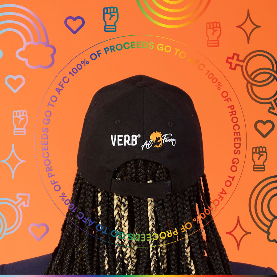 verb x the ali forney center pride baseball cap